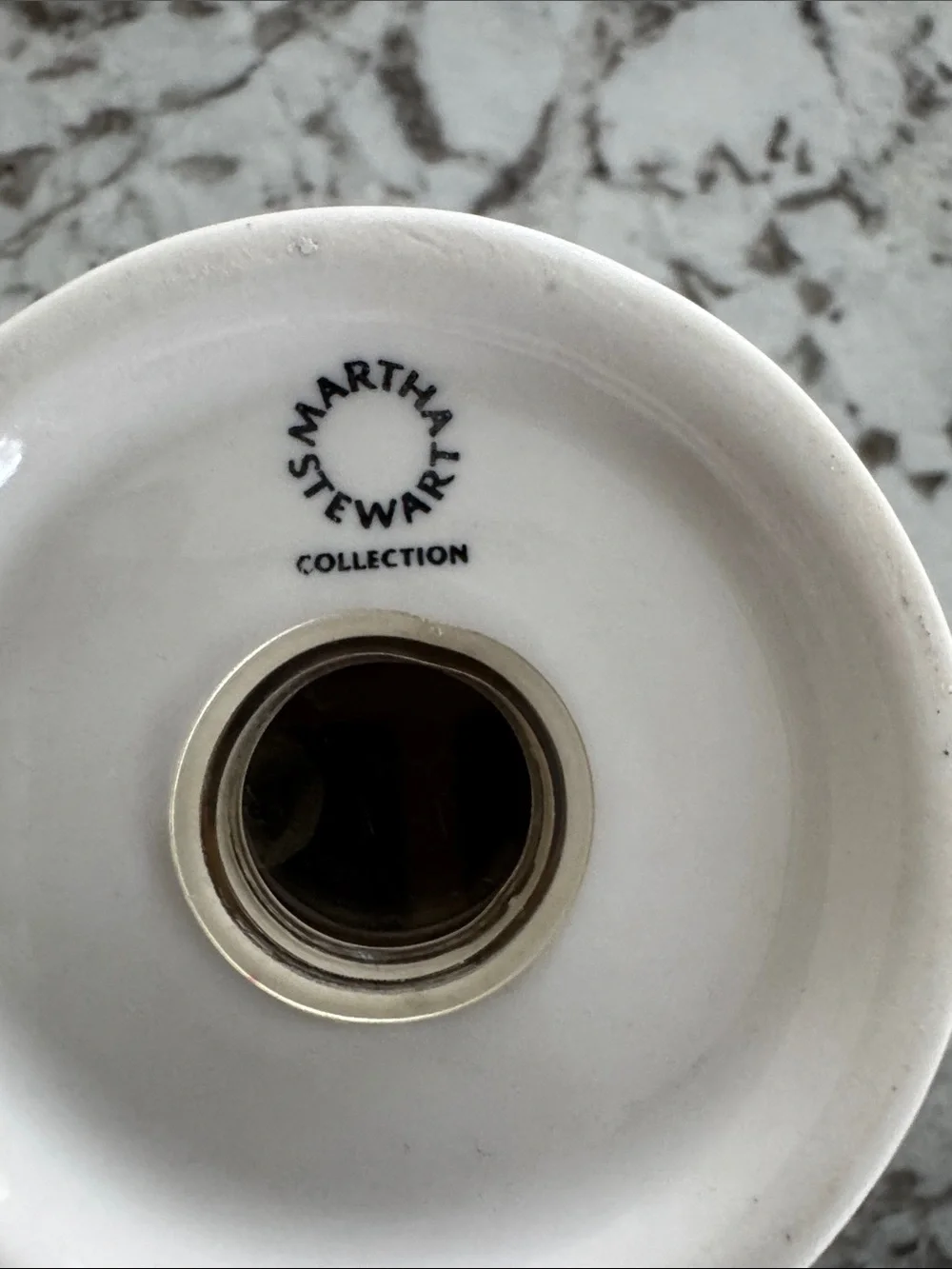 Martha Stewart Cream Ribbed Ceramic Toothbrush Holder